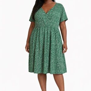 Elegant Nemidor Green Patterned Midi Dress